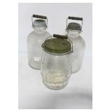 3 LARGE JARS WITH BAIL HANDLES