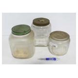 3 GLASS STORAGE JARS