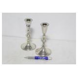 2 STERLING SILVER CANDLESTICK HOLDERS