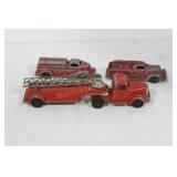 GROUPING OF VINTAGE TOY FIRETRUCKS