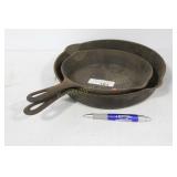 2 GRISWOLD CAST IRON FRYING PAN