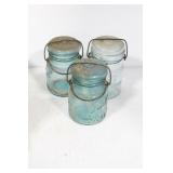 17 BLUE CANNING JARS
