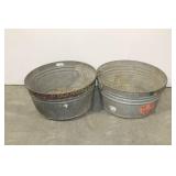2 GALVANIZED TUBS