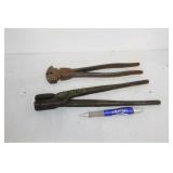 GROUPING OF BLACK SHOP TOOLS AND HATCHET