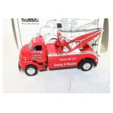 2 ERTL FIRETRUCKS AND FIRST GEAR TOW TRUCK