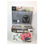 TABLE FAN AND MINI RADIO LUNCH BOX