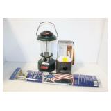 2 COLEMAN LANTERNS AND FLAG POLE SET