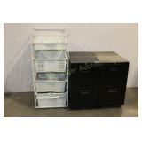 2 FILING CABINETS AND BIN SHELF