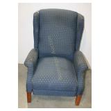 BLUE UPHOLSTERED ARM CHAIR