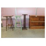 WOODEN SHELF, SIDE TABLE, PEDESTAL