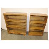 2 WOODEN BOOK SHELVES