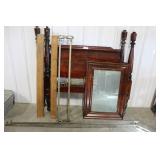 TWIN SIZE BED FRAME AND WALL MIRROR