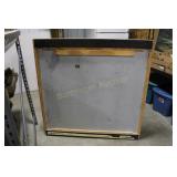 OAK FINISH HANGING WHITE BOARD - FOLDING DOORS