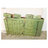 36 WOODEN DRAWERS AND CABINET