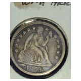 1853 LEATED LIBERTY DIME W/ ARROWS