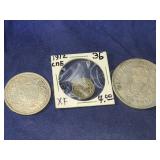 1876 CHILE PESO,1913 INDIA RUPEE,1912 5 KONBERTK