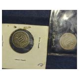 1853  & 18?? THREE CENT PIECES