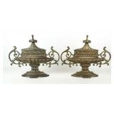 Pair Silvered Garniture Vases
