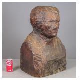 Folk Art Wooden Bust