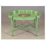 Tole Decorated Platter on Stand