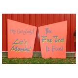 Pair of Large Oil Dance Signs