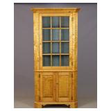 Tiger Maple Benchmade Corner Cupboard