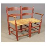19th c. Signed Double Bench