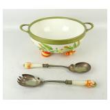 Wedgwood Serving Bowl and Tongs