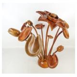 Mid Century Wooden Tulip Sculpture