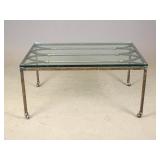 Iron Base Glass Top Coffee Table