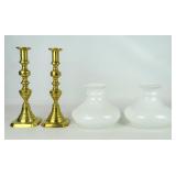 Shade and Candlestick Lot
