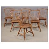 Set of (6) 19th c. Windsor Chairs