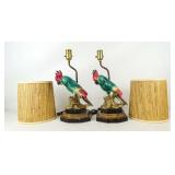 Pair Mid Century Parrot Lamps