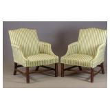 Pair Mahogany Library Chairs