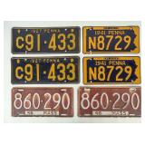 3 Pair Auto License Plates