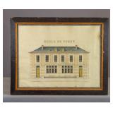 19th c. Watercolor 'ECOLE DE TOREY'