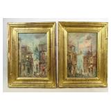 Pair Arabic School Paintings