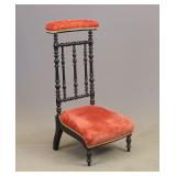 19th c. Continental 'prie-dieu' (prayer) Chair