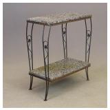Marble Top Wrought Iron Stand