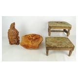 Burl Bowl and Misc. Lot