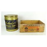 Tin and Crate Lot