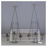 Pair Wrought Iron Candle Sconces