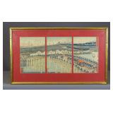 Japanese Tryptich Woodblock Prints