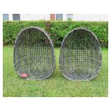 Pair Wicker Style Hanging Chairs