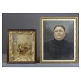 Memorial Wreath and Portrait Lot