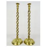 Pair Tall Brass Candlesticks