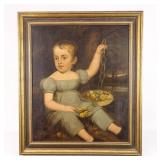 Painting: 19th c. Portrait of a Child