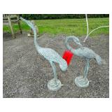 Pair Cast Metal Storks