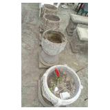 Set (4) Poured Stone Urns