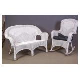 Wicker Settee & Rocking Chair